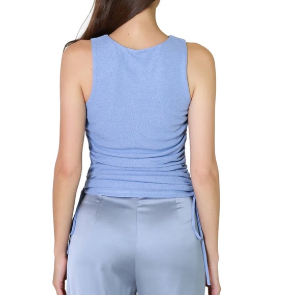 Crescent Valentina Ruched Top - Light Blue - Picture 2 of 4